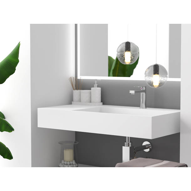 Orren Ellis Boyter 72" Rectangular Vessel Bathroom Sink with Ramp Basin